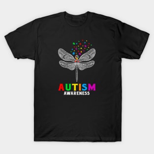 Dragonfly Puzzle Autism Awareness Gift for Birthday, Mother's Day, Thanksgiving, Christmas T-Shirt